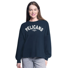 New Orleans Pelicans G-III 4Her by Carl Banks Women's Athletic Pullover Sweatshirt - Navy for sale