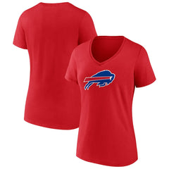 Buffalo Bills Women's Primary Logo V-Neck T-Shirt - Red on sale