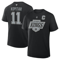 Anze Kopitar Los Angeles Kings Fanatics Authentic Stack Name & Number T-Shirt Black
