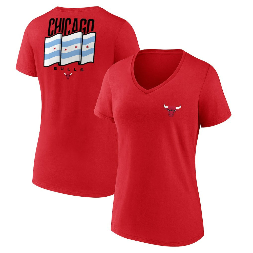 Chicago Bulls Women's Clutch V-Neck T-Shirt sale - Red sale