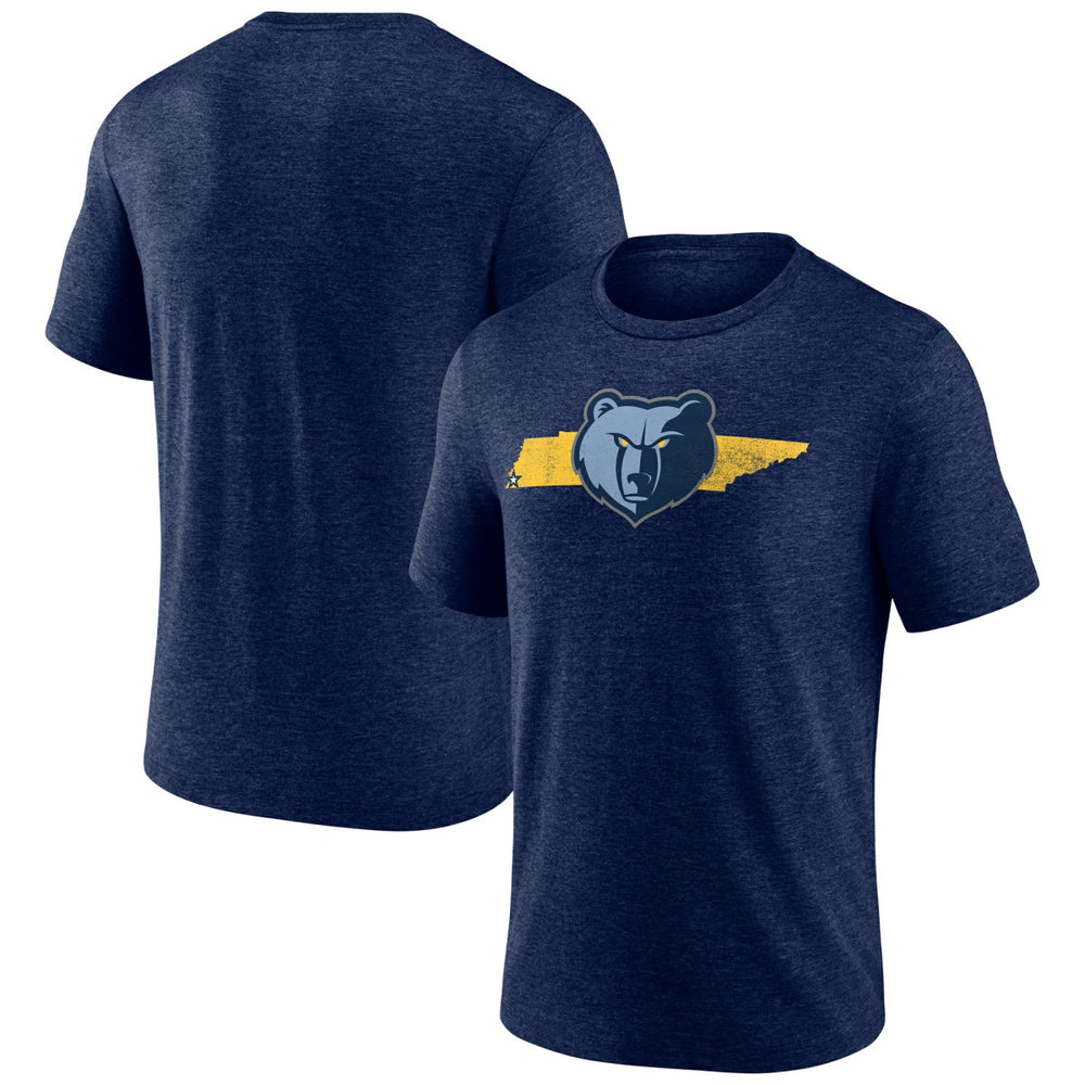Memphis Grizzlies Announcer Tri-Blend T-Shirt - Navy for sale