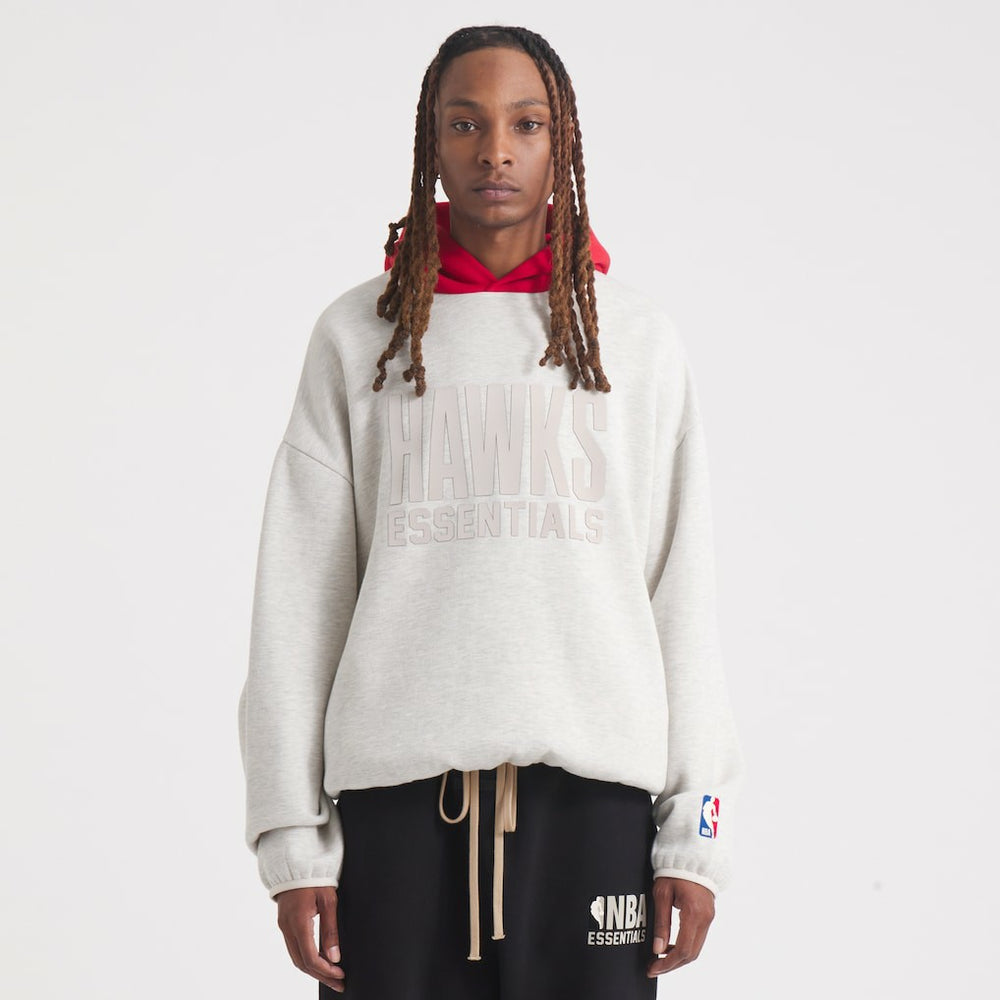 Atlanta Hawks Fear of God Unisex NBA x ESSENTIALS Pullover Hoodie - Heather Gray shop