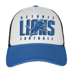 Detroit Lions Youth Essentials Trucker Adjustable Hat - White/Blue discount