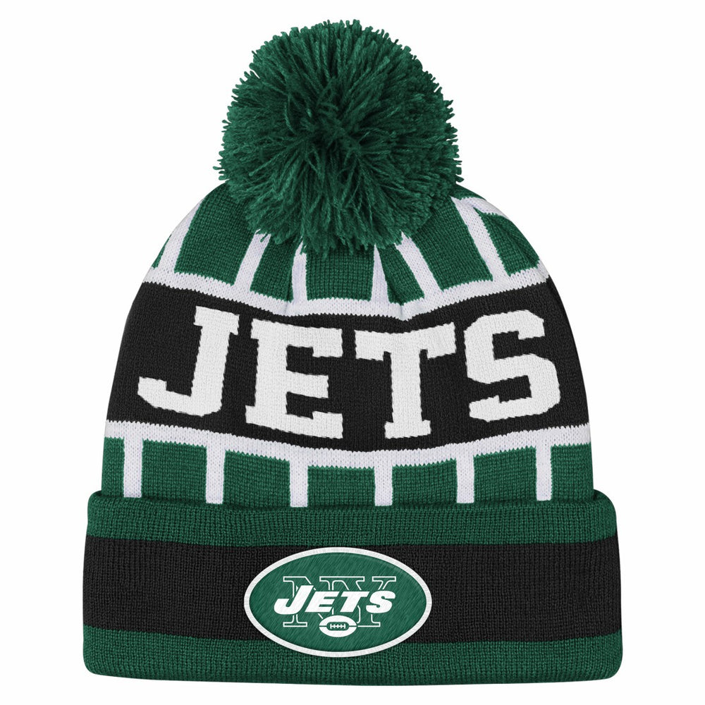 New York Jets Outerstuff Youth Go Fast Cuffed Knit Hat with Pom - Green discount