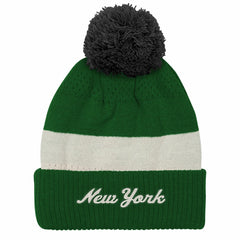 New York Jets Outerstuff Youth Modern Fan Cuffed Knit Hat with Pom - Green on sale