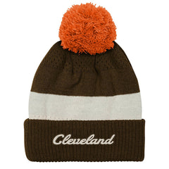 Cleveland Browns Outerstuff Youth Modern Fan Cuffed Knit Hat with Pom - Brown cheap