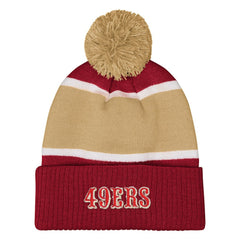 San Francisco 49ers Outerstuff Girls Let's Play Cuffed Knit Hat with Pom - Scarlet online