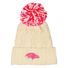 Baltimore Ravens Outerstuff Girls Cable Cuffed Knit Hat with Pom - White on sale