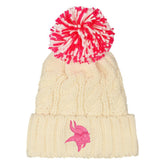 Minnesota Vikings Outerstuff Girls Cable Cuffed Knit Hat with Pom - White discount