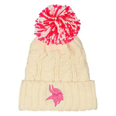 Minnesota Vikings Outerstuff Girls Cable Cuffed Knit Hat with Pom - White discount