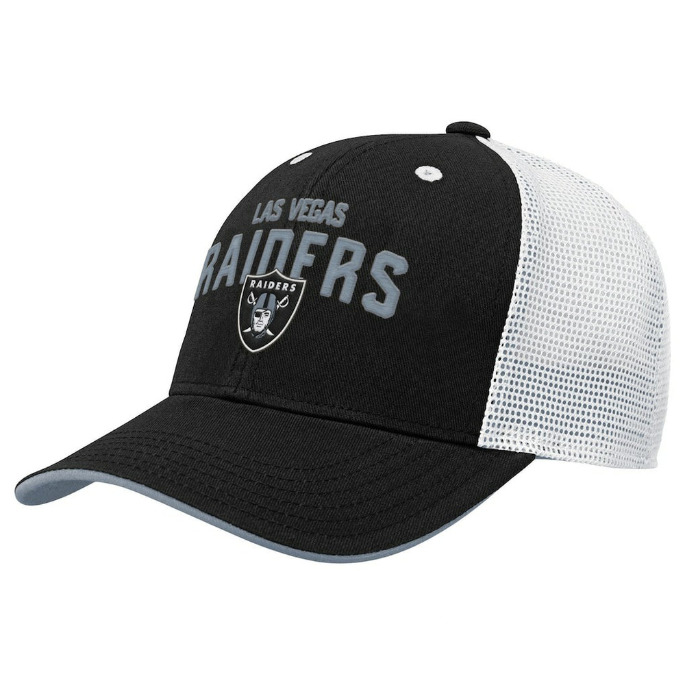 Las Vegas Raiders Outerstuff Youth Core Lockup Trucker Adjustable Hat - Black for sale