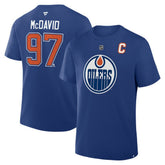 Connor McDavid Edmonton Oilers Fanatics Authentic Stack Name & Number T-Shirt Royal
