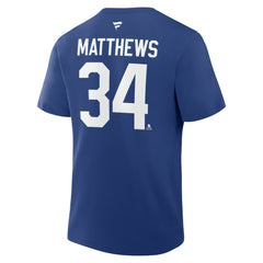 Auston Matthews Toronto Maple Leafs Fanatics Authentic Stack Name & Number T-Shirt Blue