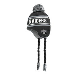 Las Vegas Raiders Outerstuff Youth Jacquard Tassel Knit Hat with Pom - Black on sale