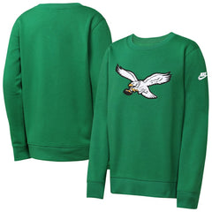 Philadelphia Eagles Youth Rewind Essential Pullover Crewneck Sweatshirt - Kelly Green | Nike sale