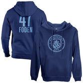 Phil Foden Manchester City 1863FC Player Fleece Pullover Hoodie - Navy shop
