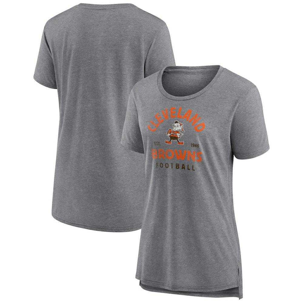 Cleveland Browns Women's Vintage Arch Tri-Blend T-Shirt - Gray on sale