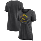Pittsburgh Steelers Women's Vintage Arch Tri-Blend T-Shirt - Charcoal online