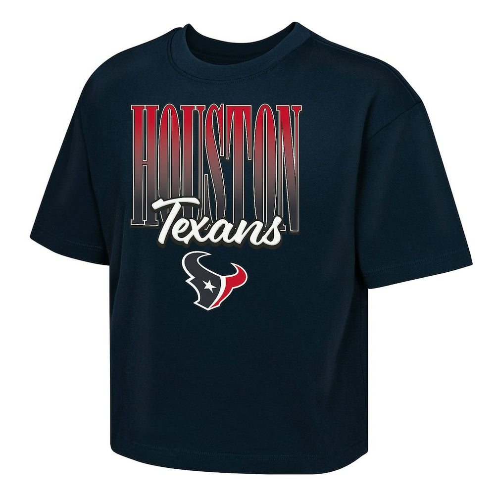 Houston Texans Outerstuff Girls Youth Big City Boxy T-Shirt - Navy online