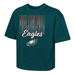 Philadelphia Eagles Outerstuff Girls Youth Big City Boxy T-Shirt - Midnight Green online