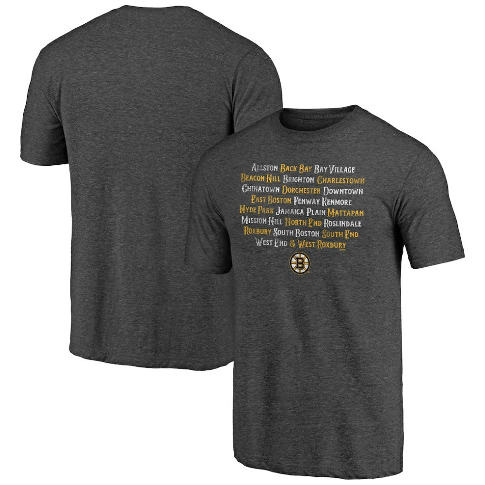 Boston Bruins Shoot to Score Tri-Blend T-Shirt Charcoal