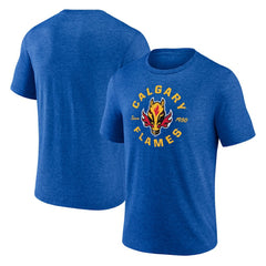 Calgary Flames Represent Tri-Blend T-Shirt Blue