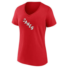 Carolina Hurricanes Women's Primary Logo V-Neck T-Shirt Red