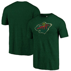 Minnesota Wild Distressed Logo Tri-Blend T-Shirt Green