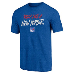 New York Rangers Shoot to Score Tri-Blend T-Shirt Blue