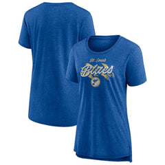 St. Louis Blues Women's Hit the Ice Tri-Blend T-Shirt Blue