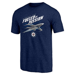 Winnipeg Jets Shoot to Score Tri-Blend T-Shirt Navy