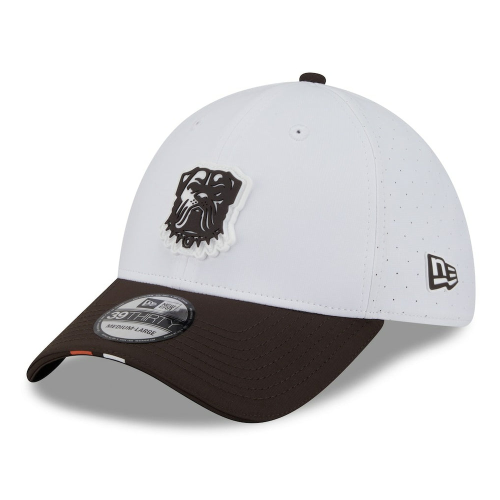 Cleveland Browns New Era 2025 NFL Training Camp 39THIRTY Flex Hat - White/Brown online