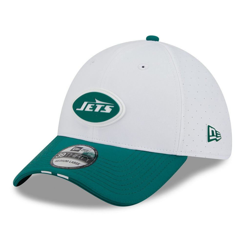 New York Jets New Era 2025 NFL Training Camp 39THIRTY Flex Hat - White/Green outlet