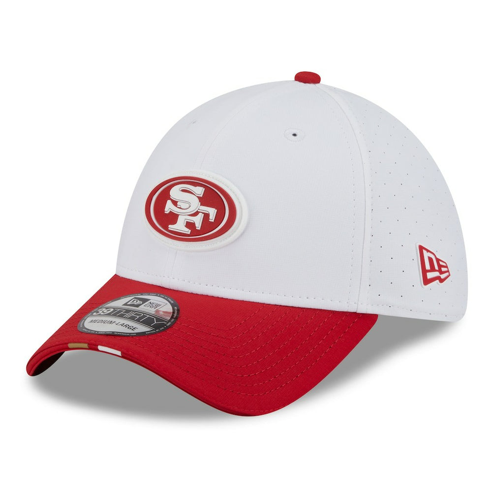 San Francisco 49ers New Era 2025 NFL Training Camp 39THIRTY Flex Hat - White/Scarlet online