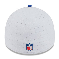 New England Patriots New Era 2025 NFL Training Camp Throwback Logo 39THIRTY Flex Hat - White/Royal for sale