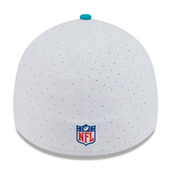 Miami Dolphins New Era 2025 NFL Training Camp 39THIRTY Flex Hat - White/Aqua cheap
