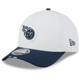 Tennessee Titans New Era 2025 NFL Training Camp A-Frame 9FORTY Adjustable Hat - White/Navy discount