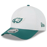Philadelphia Eagles New Era 2025 NFL Training Camp A-Frame 9FORTY Adjustable Hat - White/Midnight Green online