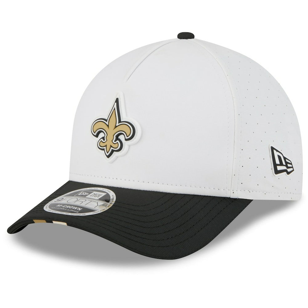 New Orleans Saints New Era 2025 NFL Training Camp A-Frame 9FORTY Adjustable Hat - White/Black on sale