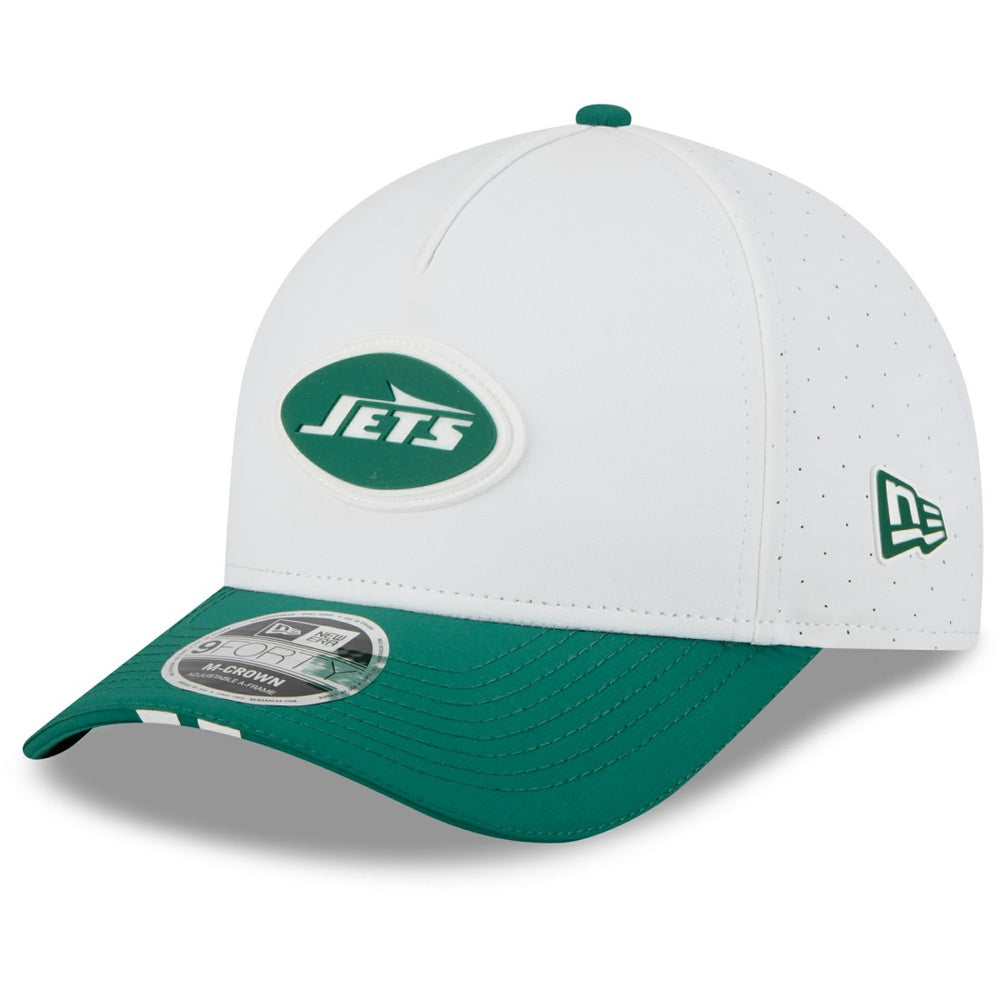 New York Jets New Era 2025 NFL Training Camp A-Frame 9FORTY Adjustable Hat - White/Green online