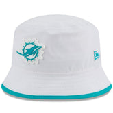 Miami Dolphins New Era 2025 NFL Training Camp Stretch Bucket Hat - White cheap