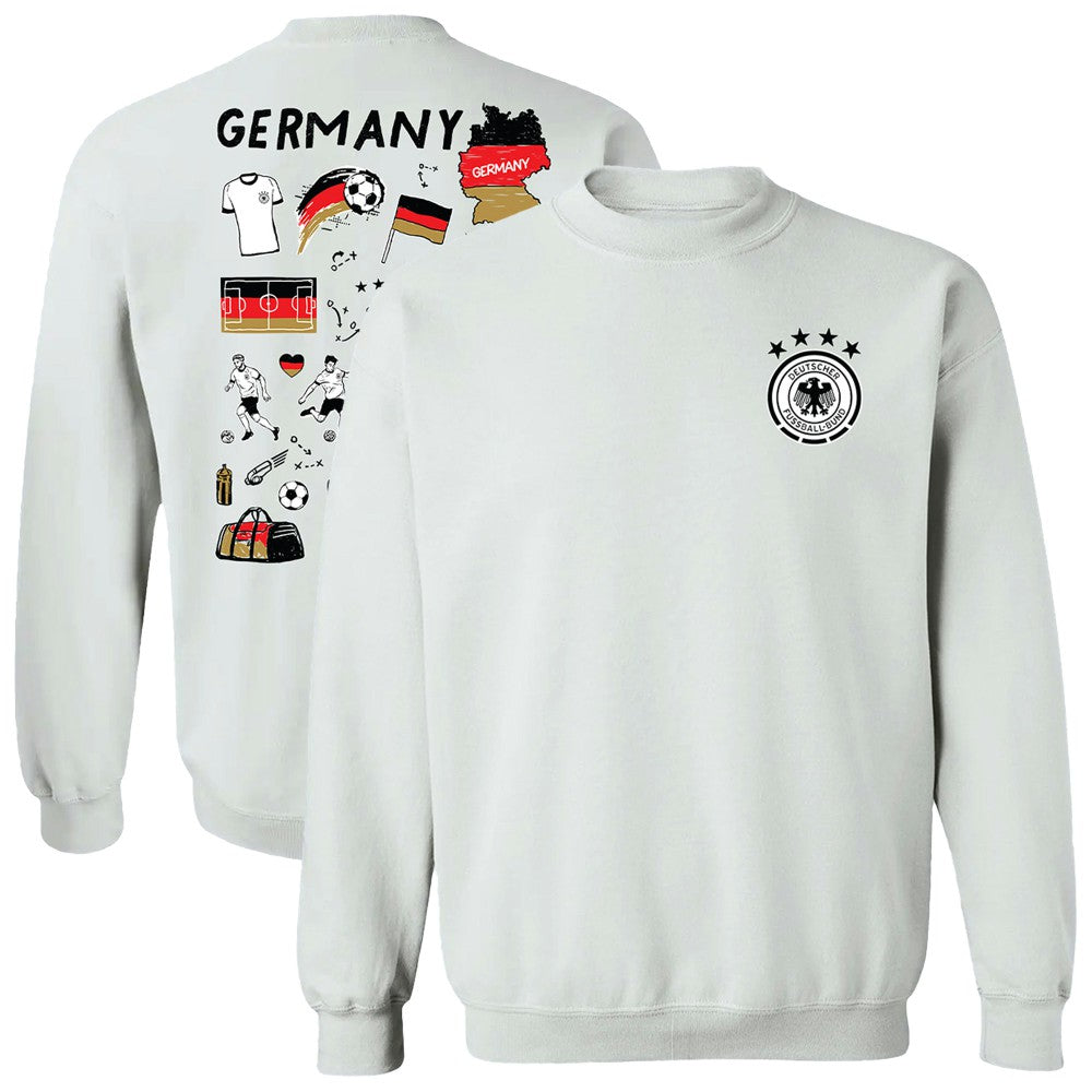 Germany National Team Vive La Fete Women's Impressions Artwork Pullover Sweatshirt - White outlet
