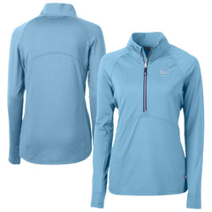 Philadelphia Phillies Cutter & Buck Women's Raglan Adapt Eco Knit Stretch Recycled Half-Zip Top - Powder Blue
