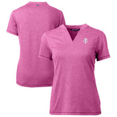 Minnesota Twins Cutter & Buck Forge Heathered Stretch Blade Top - Light Pink