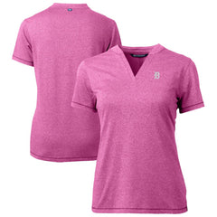 Detroit Tigers Cutter & Buck Forge Heathered Stretch Blade Top - Light Pink
