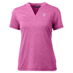 Detroit Tigers Cutter & Buck Forge Heathered Stretch Blade Top - Light Pink