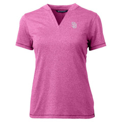 San Diego Padres Cutter & Buck Forge Heathered Stretch Blade Top - Light Pink