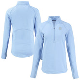 Chicago Cubs Cutter & Buck Women's Peshastin Eco Fleece Recycled Half-Zip Jacket - Heather Powder Blue