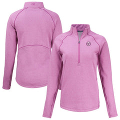 Washington Nationals Cutter & Buck Women's Peshastin Eco Fleece Recycled Half-Zip Jacket - Heather Light Pink