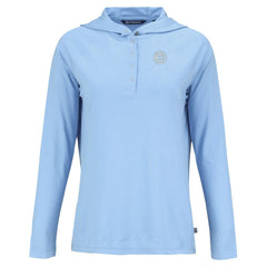 Chicago Cubs Cutter & Buck Women's Coastline Epic Comfort Eco Recycled Long Sleeve Hoodie T-Shirt - Powder Blue